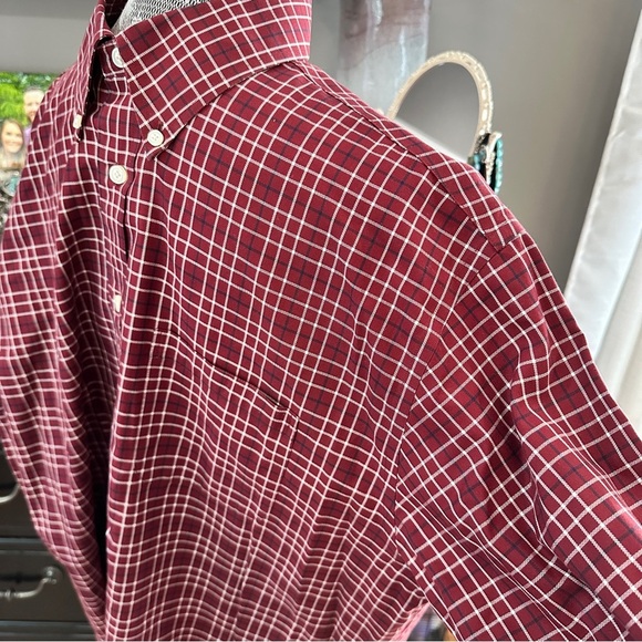 Brooks Brothers Madison Burgundy Plaid Button-Down Shirt L Classic Preppy - Picture 6 of 16
